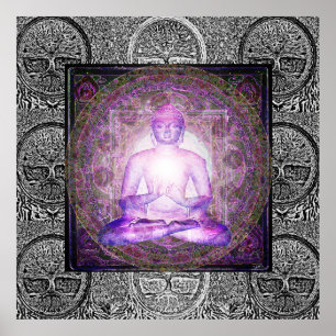 Poster Buddha e árvore de vida