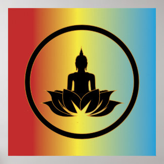 Poster Buddha Lotus Flor Budismo Zen Espiritualidade