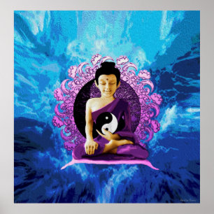 Pôster Buddha Meditating feliz