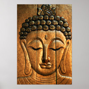 Pôster Buddha metálico Dourado