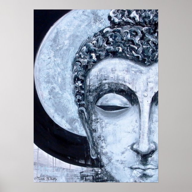 Poster Buddha Moon - Nicole Whitty Art (Frente)