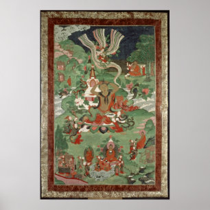 Poster Buddha que corta um topete do cabelo