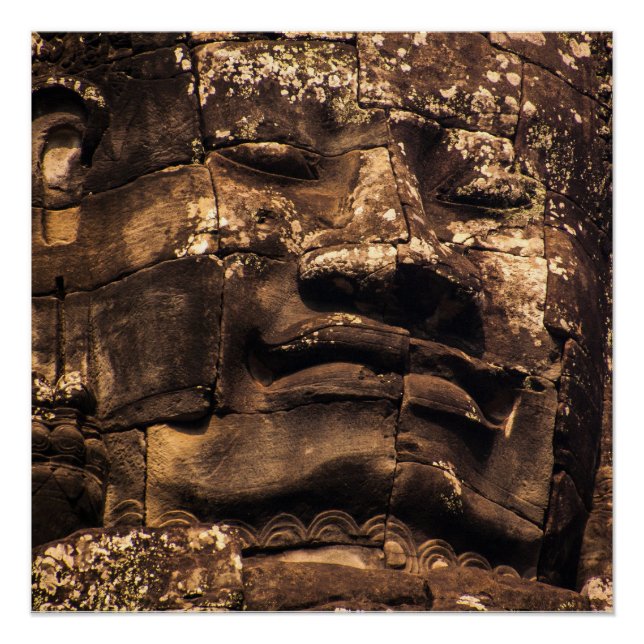 Pôster Buddha Totem Angkor Wat Cambodia Square Art Poster (Frente)