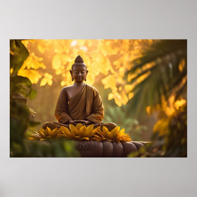Poster Buddha Tranquil Peaceful Nature Serene (Frente)