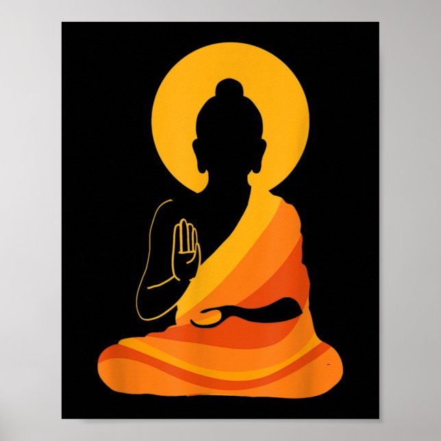 Poster Buddha YingYang Zen Yoga, relaxe, aproveite a vida (Frente)