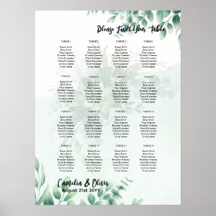 Poster BUDGET Greenery Eucalyptus SEAT Casamento