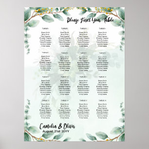 Poster BUDGET Greenery Eucalyptus SEAT Casamento