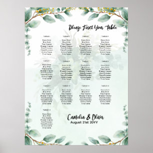 Poster BUDGET Greenery Eucalyptus SEAT Casamento