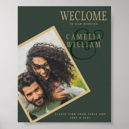 Poster BUDGET Olive Dourado Casamento Verde FOTO de Boas-
