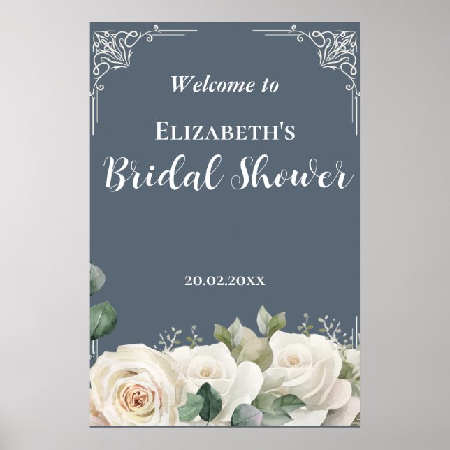 Poster Budget Purple Florals Bridgerton Bridal Shower (Frente)