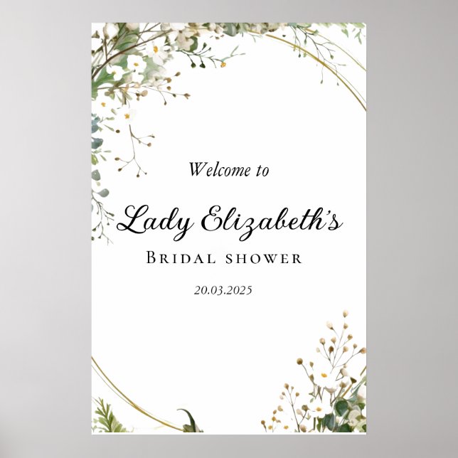 Poster Budget Purple Florals Bridgerton Bridal Shower (Frente)