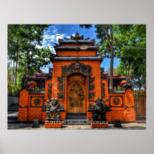 Poster Budismo do templo Gate Indonésia Destino do Viagem