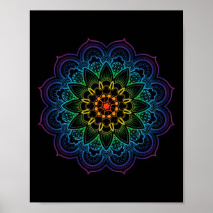 Poster Budismo Mandala Meditação Mindfulness Yoga Boho 