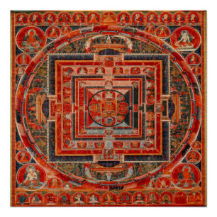 Pôster Budismo tibetano Mandala das Formas de Manjushri