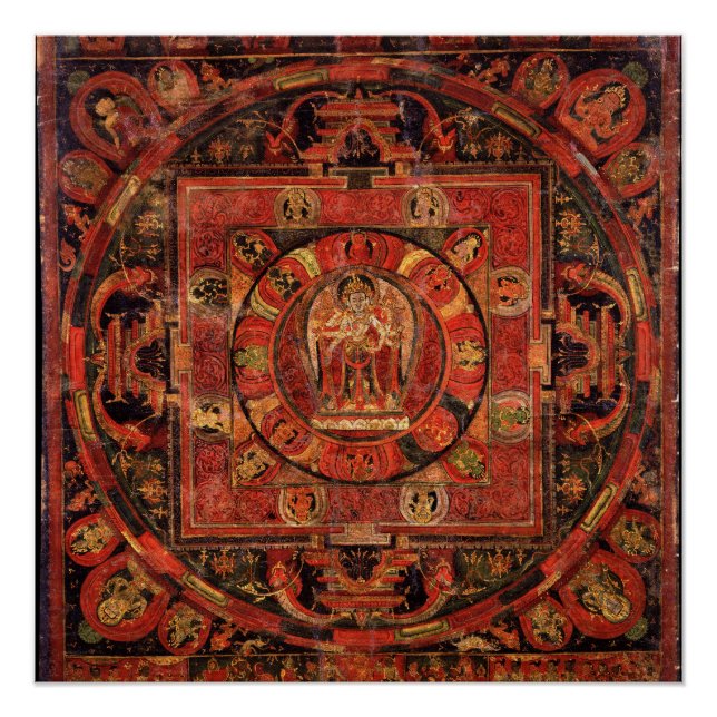 Pôster Budismo tibetano Mandala de Amogapasha (Frente)