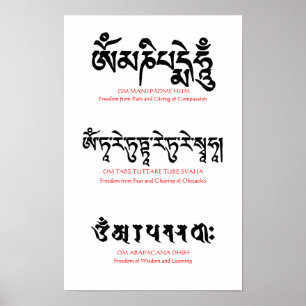 Poster budista da mantra