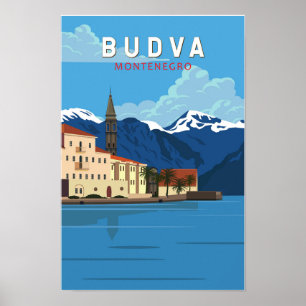 Poster Budva Montenegro Viagem Retro Arte Vintage 