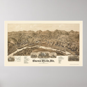 Poster Buena Vista, mapa panorâmico do VA - 1891