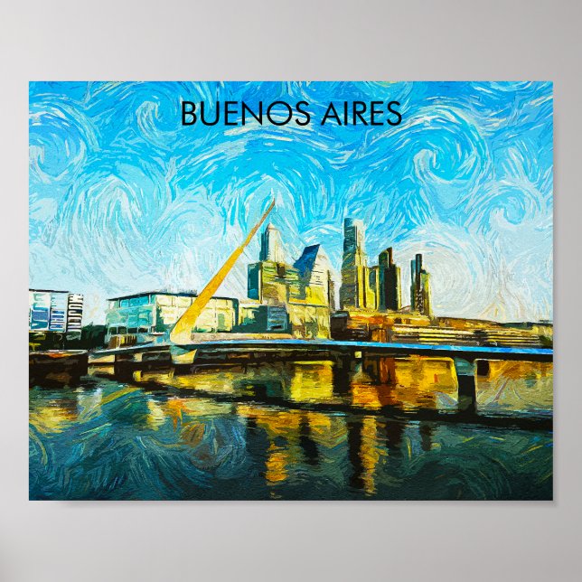 Poster Buenos Aires Argentina CItyscape (Frente)