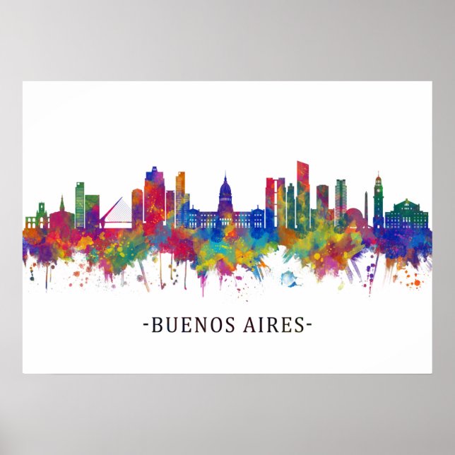 Poster Buenos Aires Argentina Skyline (Frente)