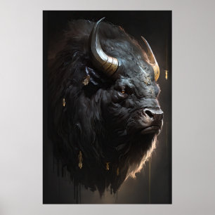 Poster Búfalo Retrato Natureza Animal Arte Selvagem