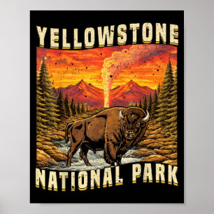 Poster Búfalos Bisontes Fêmeas do Parque Nacional de Yell