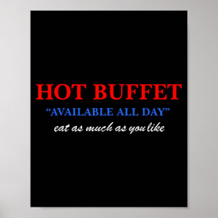Poster Bufê Quente Divertido Disponível o Dia Todo Coma Q