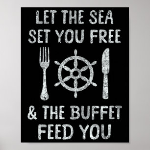 Poster Búfete de Cruzeiro Divertido Comida de Bordo Amant