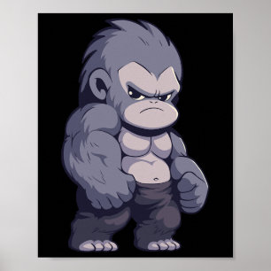 Poster Buff Alpha Silverback Gorilla Ape Design Boxing Go