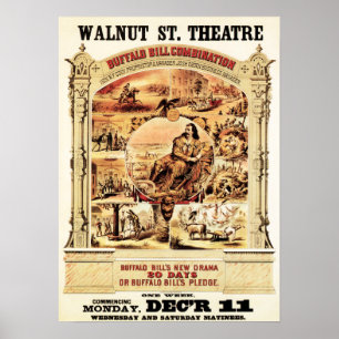 Poster BUFFALO BILL American Walnut Street Theater Advert