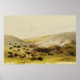Pôster Buffalo Hunt, Surround, c.1832