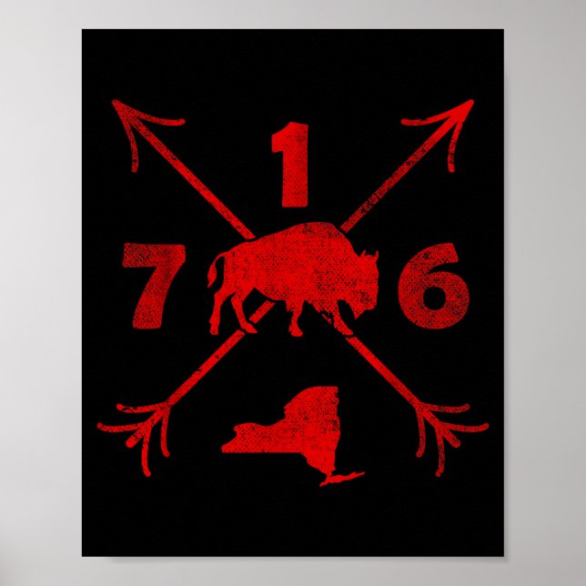 Poster Buffalo New York Ny _ Area Code 716  (Frente)