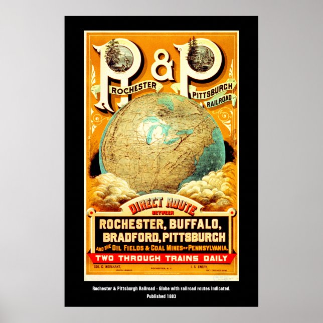 Poster Buffalo Rochester e Pittsburg Railroad Viagem (Frente)