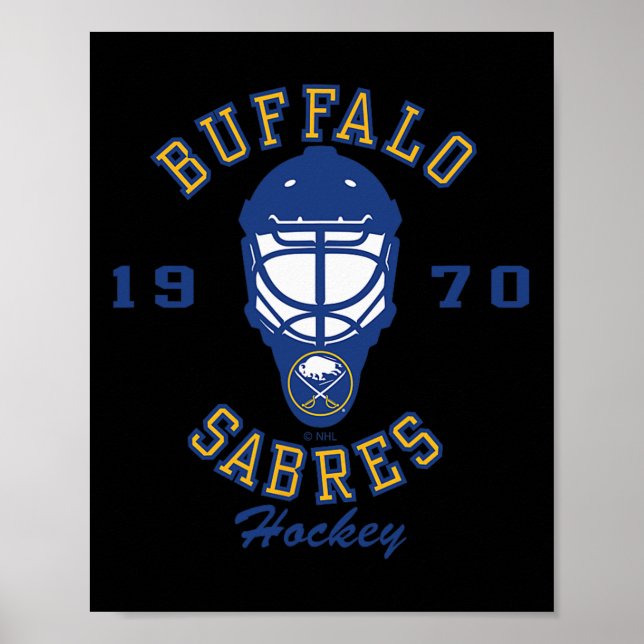 Poster Buffalo Sabres Hockey Mask Gray Nhl Officially Lic (Frente)