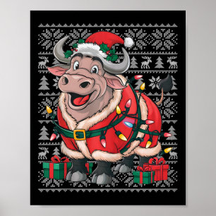 Poster Buffalo Xmas Sweater Style Ugly Papais noeis Buffa