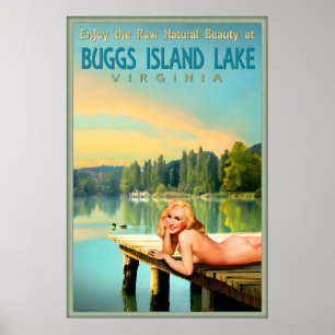 Poster Buggs Ilha Lago Virgínia Marilyn Monroe Pin U