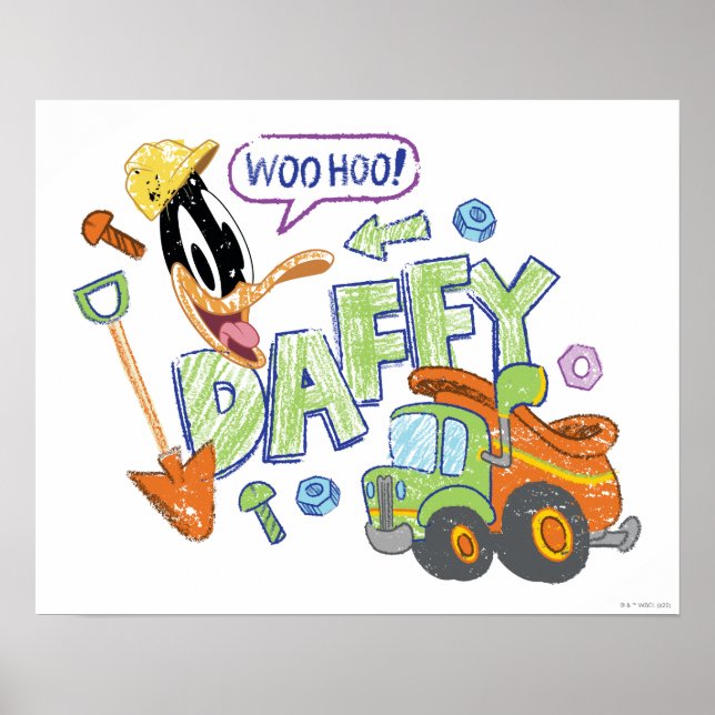 Poster BUGS BUNNY BUILDERS™| Arte do esboço do PATO DONAL (Frente)