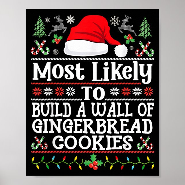 Poster Build A Wall Of Gingerbread Cookies - Christmas Re (Frente)