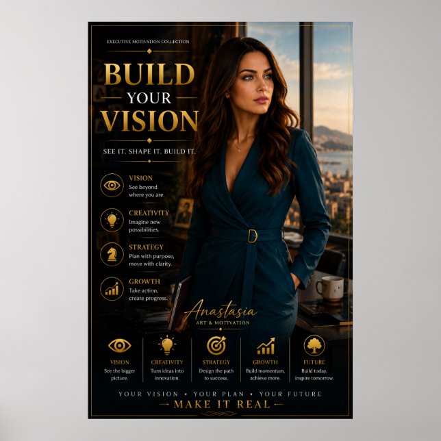 Poster Build Your Vision – Executive Motivation Office  (Frente)