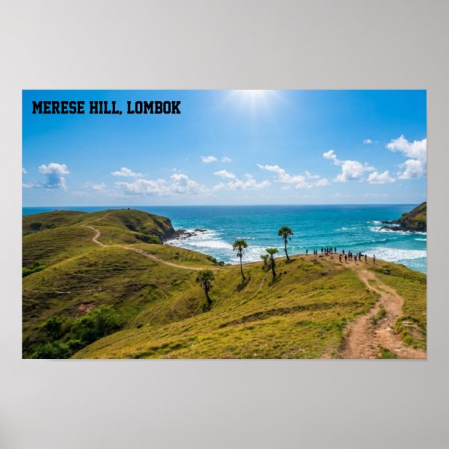 Poster Bukit Merese Lombok Coastal Sunset Landscape Art (Frente)