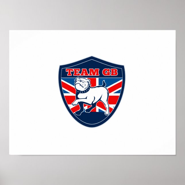 Pôster Buldogue britânico para esporte (Frente)