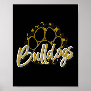 Poster Buldogue Dourado Black Cheetah School Sports Fan T