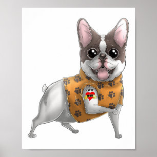 Poster Buldogue Francês Eu Amo Mamãe Tatuagem Camiseta de