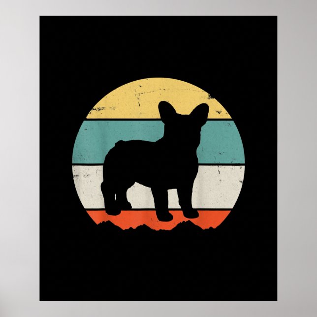 Poster buldogue francês | presentes raparigas-presentes,  (Frente)