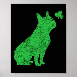 Poster Buldogue francês Shamrock Dia de São Patrício Fren