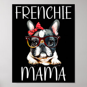 Poster Buldogue Frenchie Mama Watercolor Dia de as mães