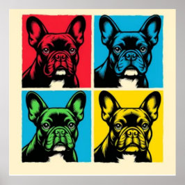 Poster Buldogue Pop Art Francês