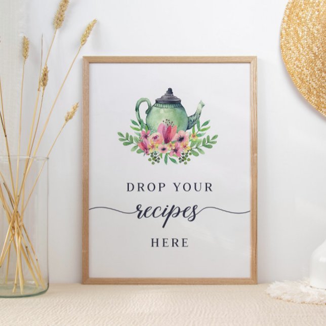 Poster Bule de Aquarelas Solte Suas Receitas Aqui Sinais (Criador carregado)