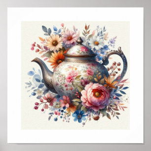 Poster Bule de Chá Floral 3