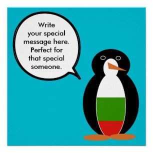 Pôster Búlgara falando Sra. Penguin Personalizada